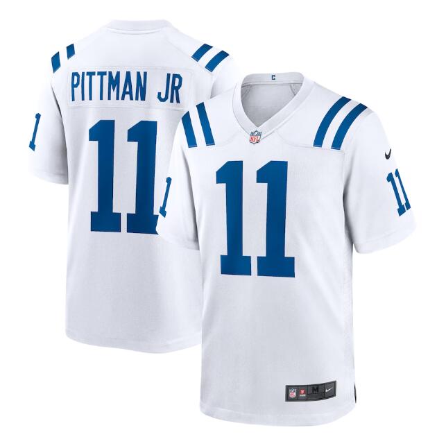 Men's Indianapolis Colts #11 Michael Pittman Jr. White Stitched Football Game Jersey